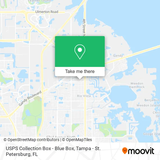 Mapa de USPS Collection Box - Blue Box