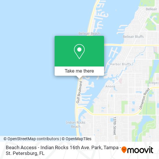 Mapa de Beach Access - Indian Rocks 16th Ave. Park