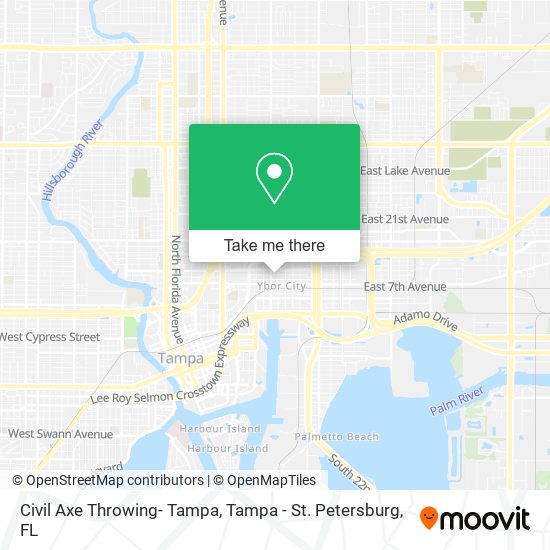 Civil Axe Throwing- Tampa map