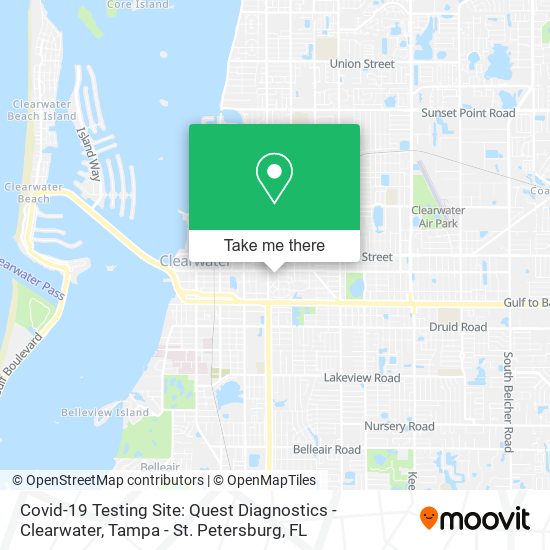 Covid-19 Testing Site: Quest Diagnostics - Clearwater map