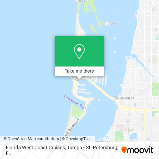 Florida West Coast Cruises map