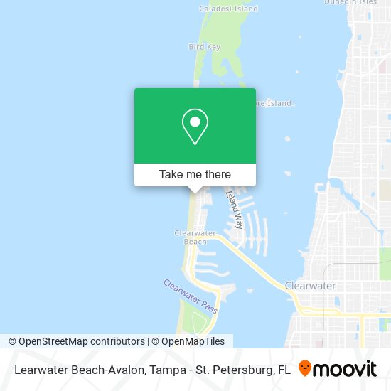 Learwater Beach-Avalon map