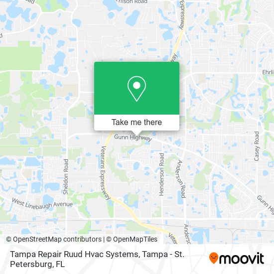 Mapa de Tampa Repair Ruud Hvac Systems