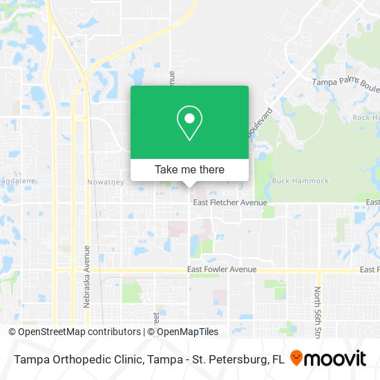 Tampa Orthopedic Clinic map