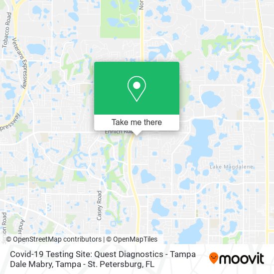 Mapa de Covid-19 Testing Site: Quest Diagnostics - Tampa Dale Mabry