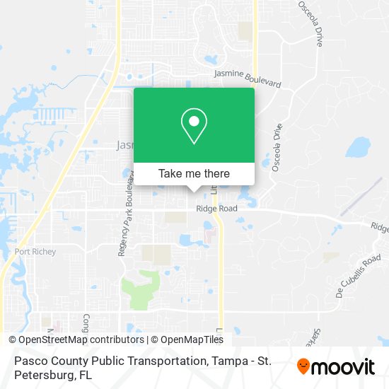 Pasco County Public Transportation map