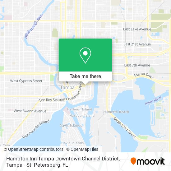 Hampton Inn Tampa Downtown Channel District map