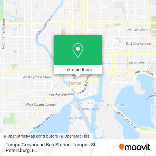 Tampa Greyhound Bus Station map