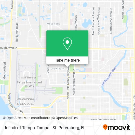 Infiniti of Tampa map