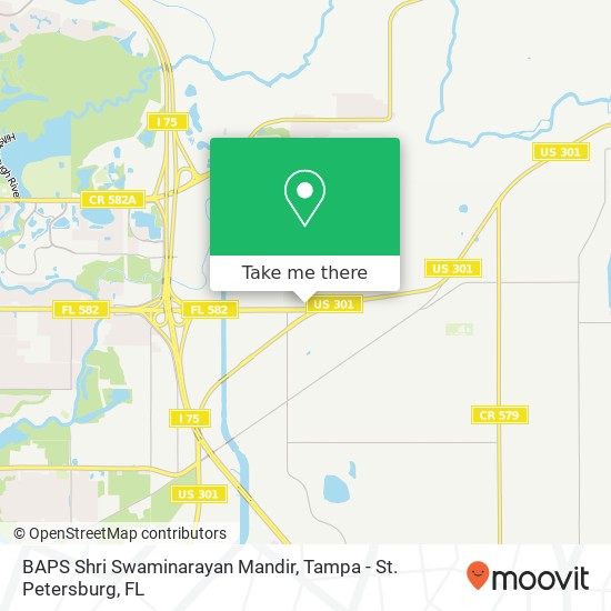 BAPS Shri Swaminarayan Mandir map