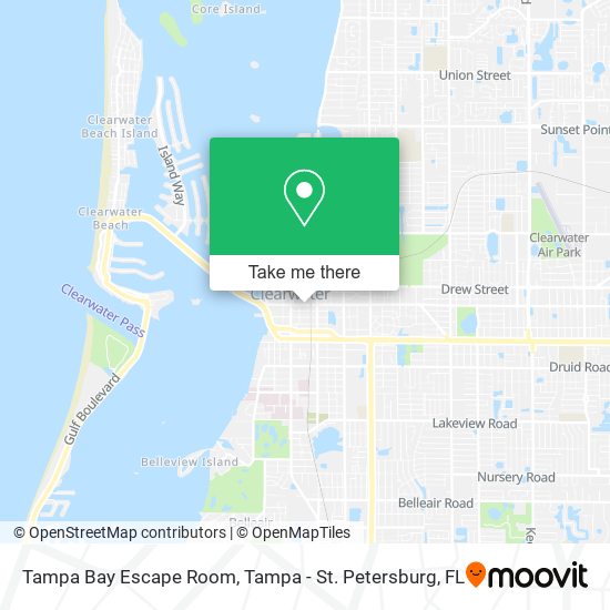 Tampa Bay Escape Room map