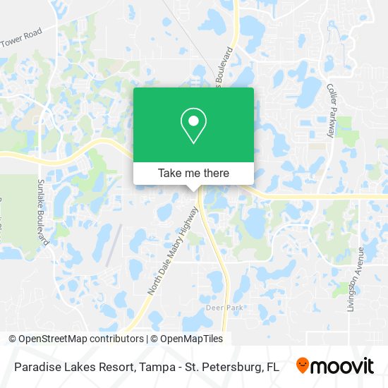 Paradise Lakes Resort map