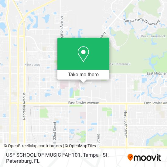 Mapa de USF SCHOOL OF MUSIC  FAH101