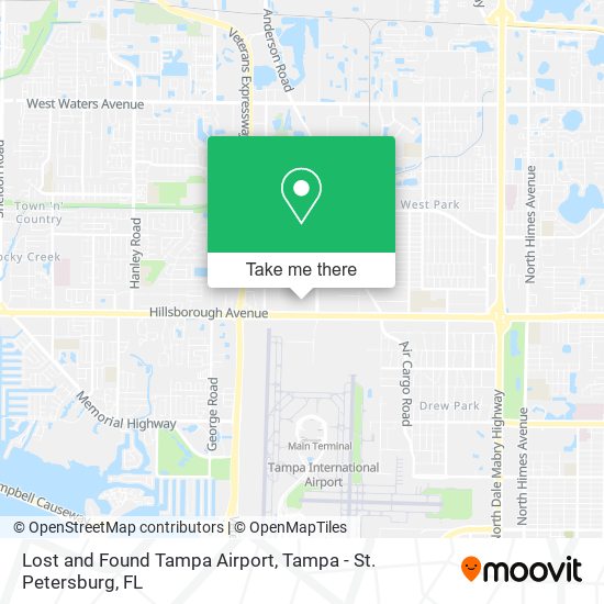 Lost and Found Tampa Airport map