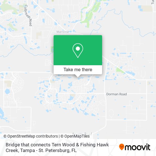 Bridge that connects Tern Wood & Fishing Hawk Creek map