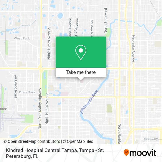 Kindred Hospital Central Tampa map