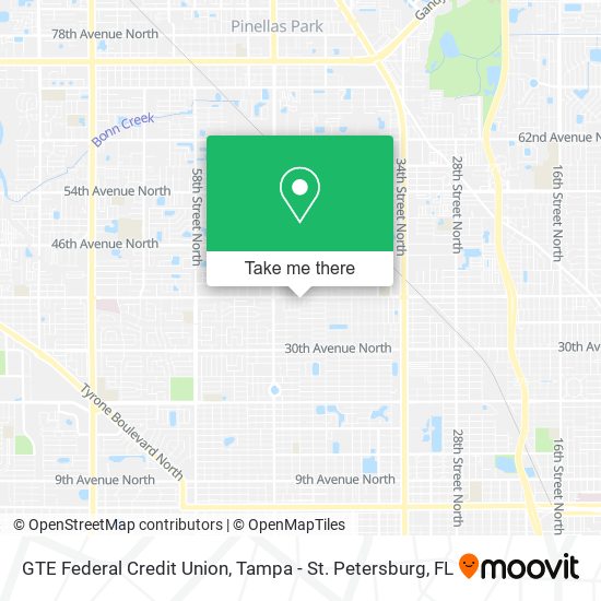 Mapa de GTE Federal Credit Union