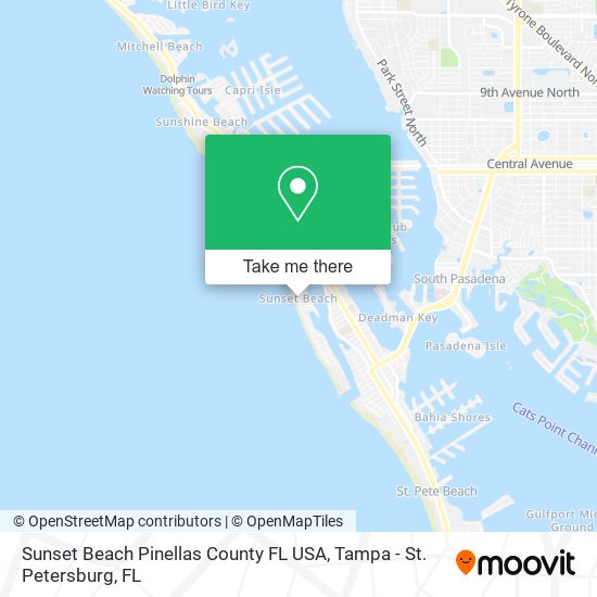 Mapa de Sunset Beach Pinellas County FL USA