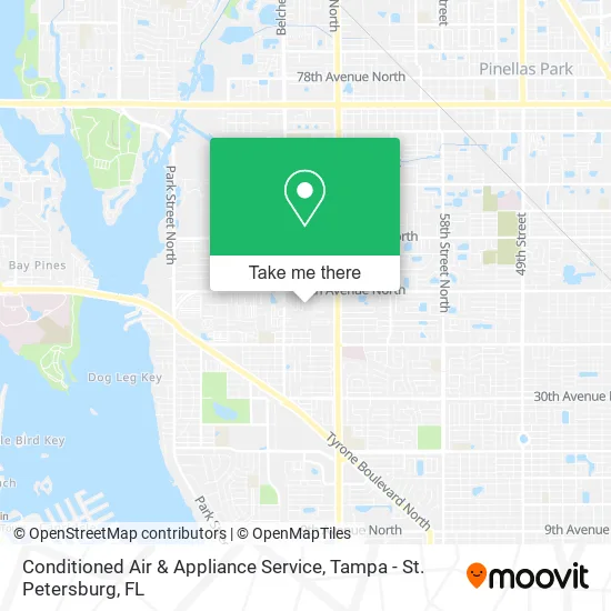 Conditioned Air & Appliance Service map