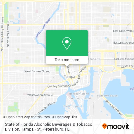 State of Florida Alcoholic Beverages & Tobacco Division map