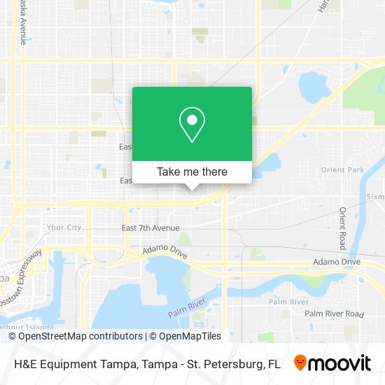 H&E Equipment Tampa map