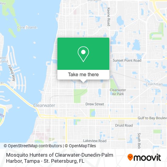 Mosquito Hunters of Clearwater-Dunedin-Palm Harbor map