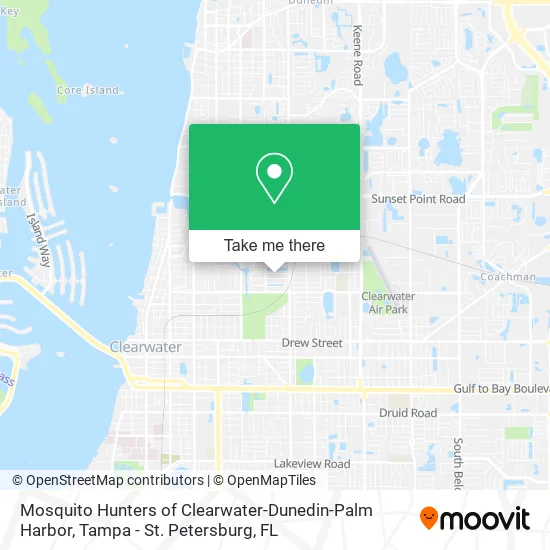 Mosquito Hunters of Clearwater-Dunedin-Palm Harbor map