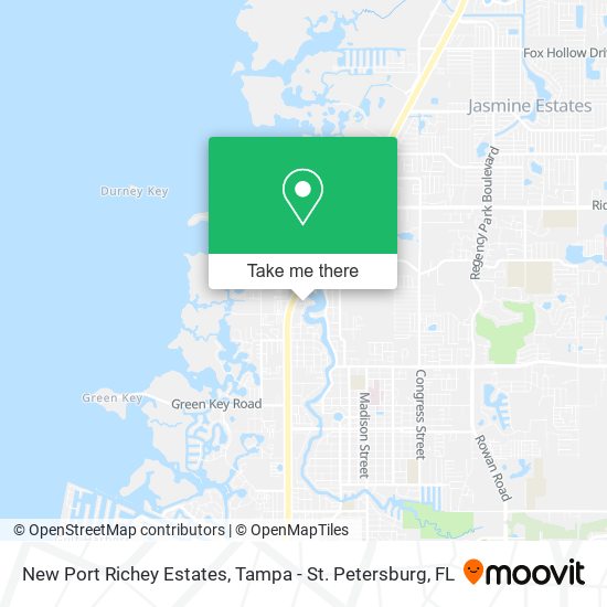 New Port Richey Estates map