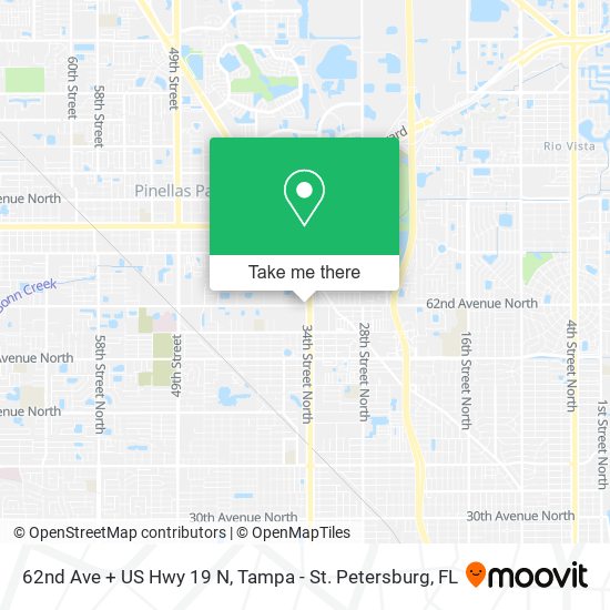 62nd Ave + US Hwy 19 N map