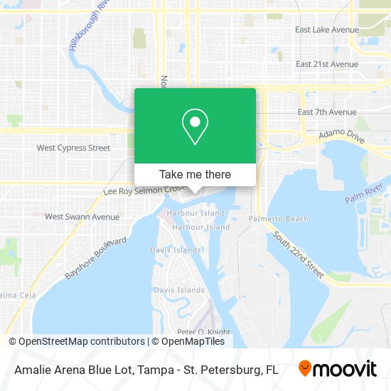 Amalie Arena Blue Lot map