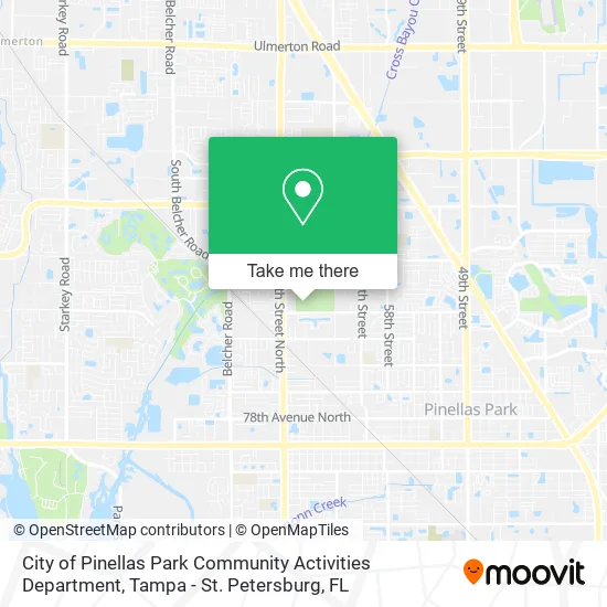 City of Pinellas Park Community Activities Department map