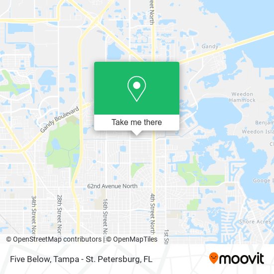Five Below map