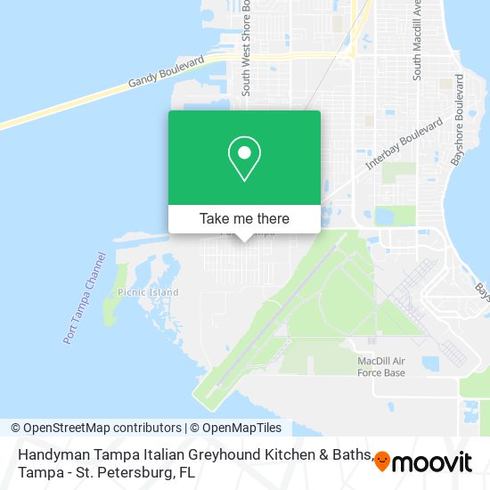 Mapa de Handyman Tampa Italian Greyhound Kitchen & Baths