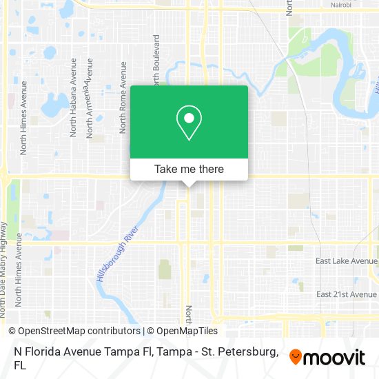 Mapa de N Florida Avenue Tampa Fl