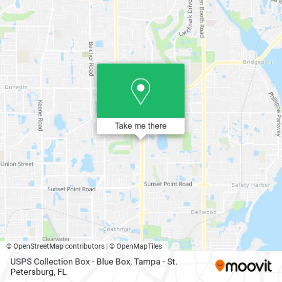 Mapa de USPS Collection Box - Blue Box