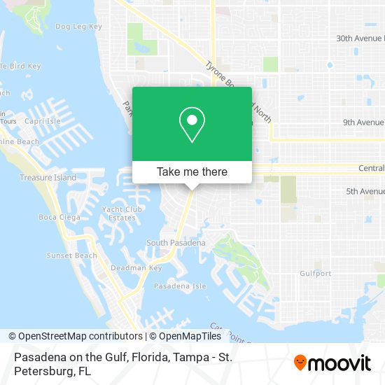 Pasadena on the Gulf, Florida map