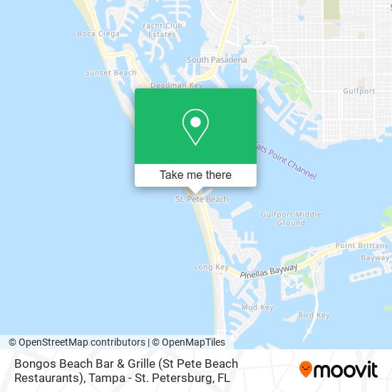 Mapa de Bongos Beach Bar & Grille (St Pete Beach Restaurants)