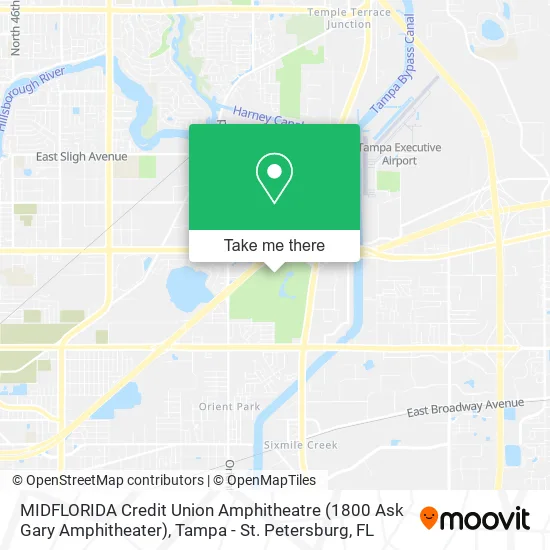Mapa de MIDFLORIDA Credit Union Amphitheatre (1800 Ask Gary Amphitheater)