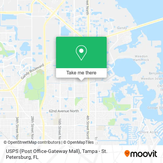 Mapa de USPS (Post Office-Gateway Mall)
