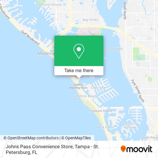 Mapa de Johns Pass Convenience Store