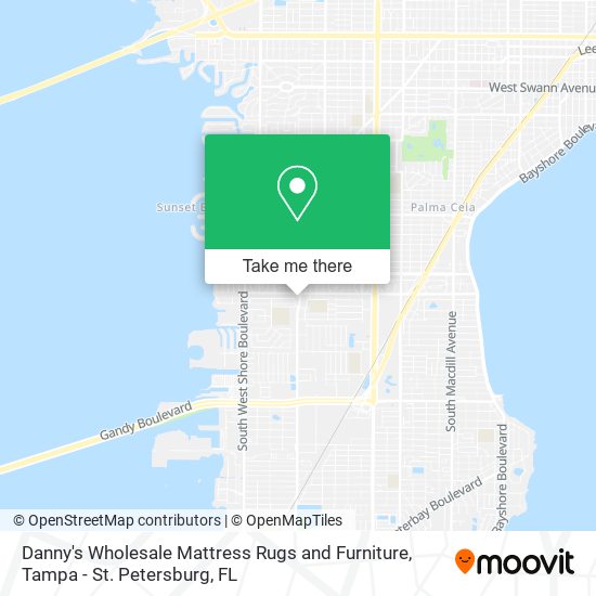 Danny's Wholesale Mattress Rugs and Furniture map