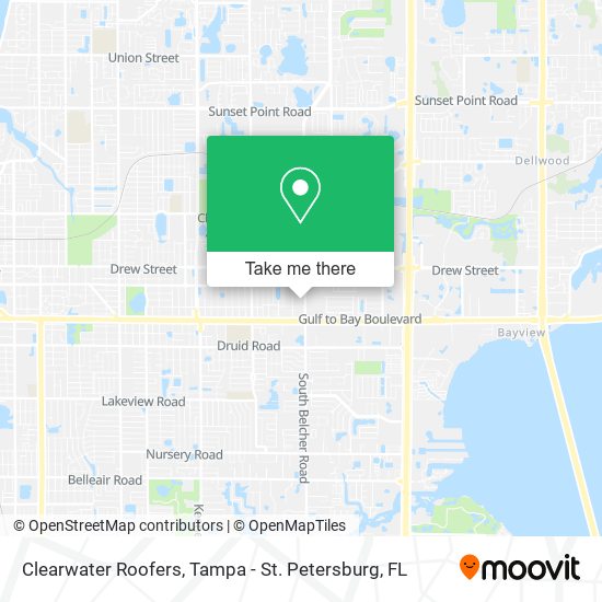 Clearwater Roofers map