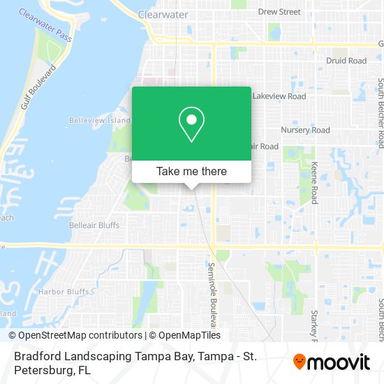 Bradford Landscaping Tampa Bay map