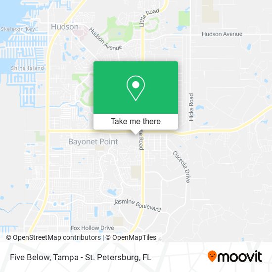 Five Below map