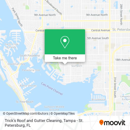 Trick's Roof and Gutter Cleaning map