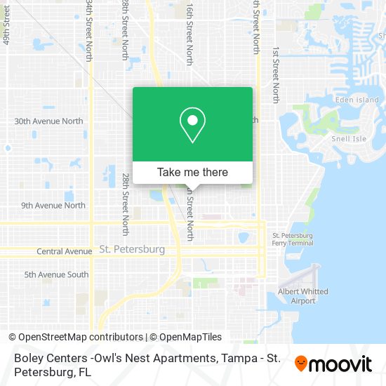 Mapa de Boley Centers -Owl's Nest Apartments