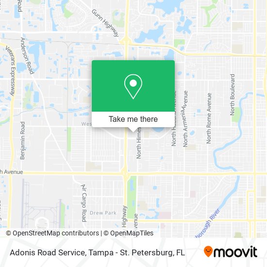 Adonis Road Service map