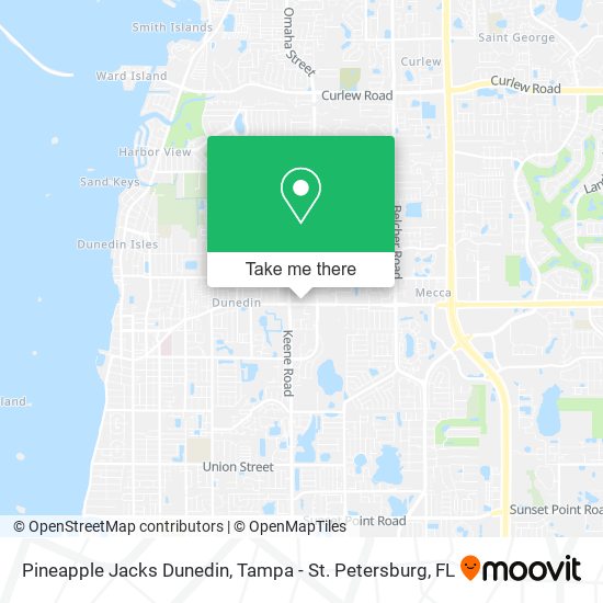 Pineapple Jacks Dunedin map