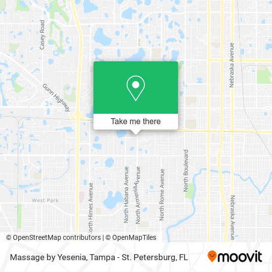 Massage by Yesenia map