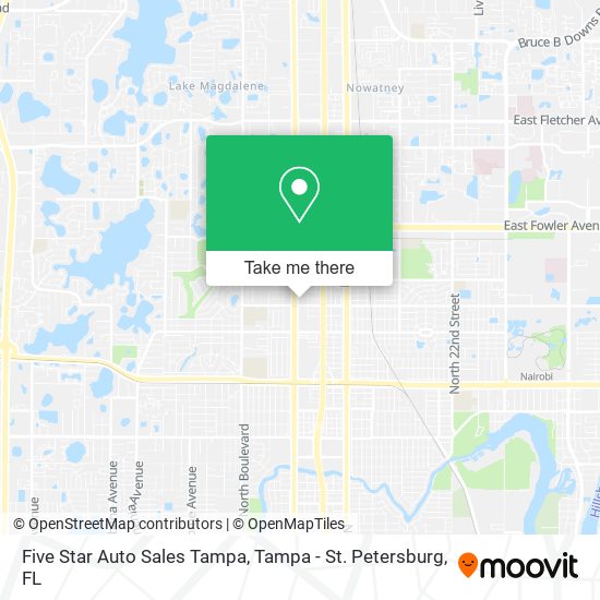 Mapa de Five Star Auto Sales Tampa